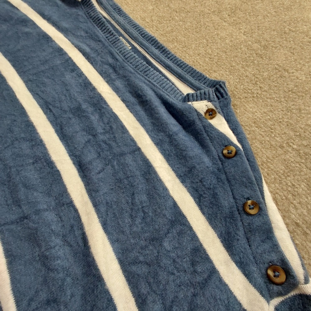 Sonoma Boat Neck Blue Stripe Sweater Pullover Women L Knit Long Sleeve Coastal - Picture 2 of 12